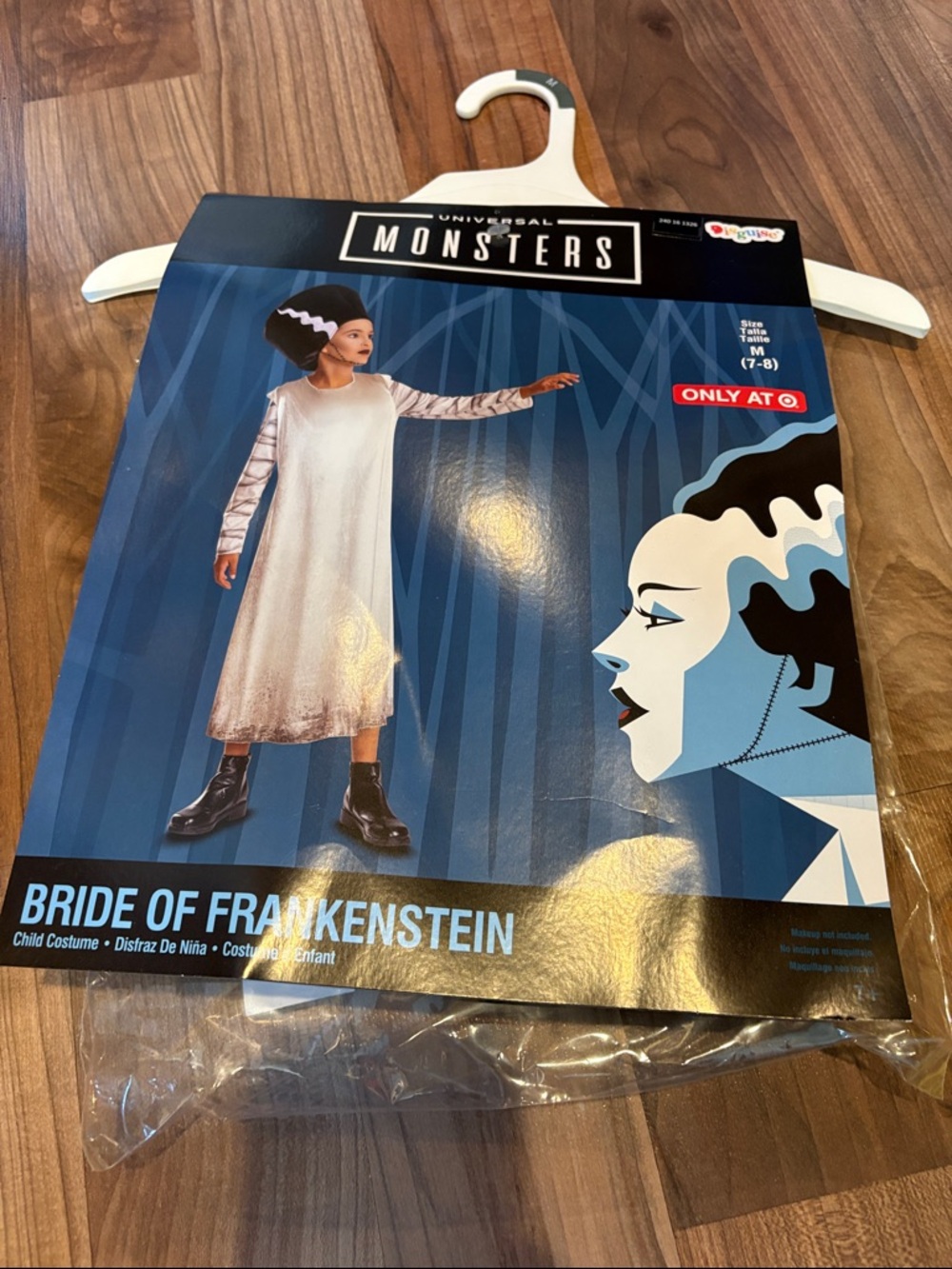 New! Monsters Bride of Frankenstein Costume Jumpsuit & Headpiece